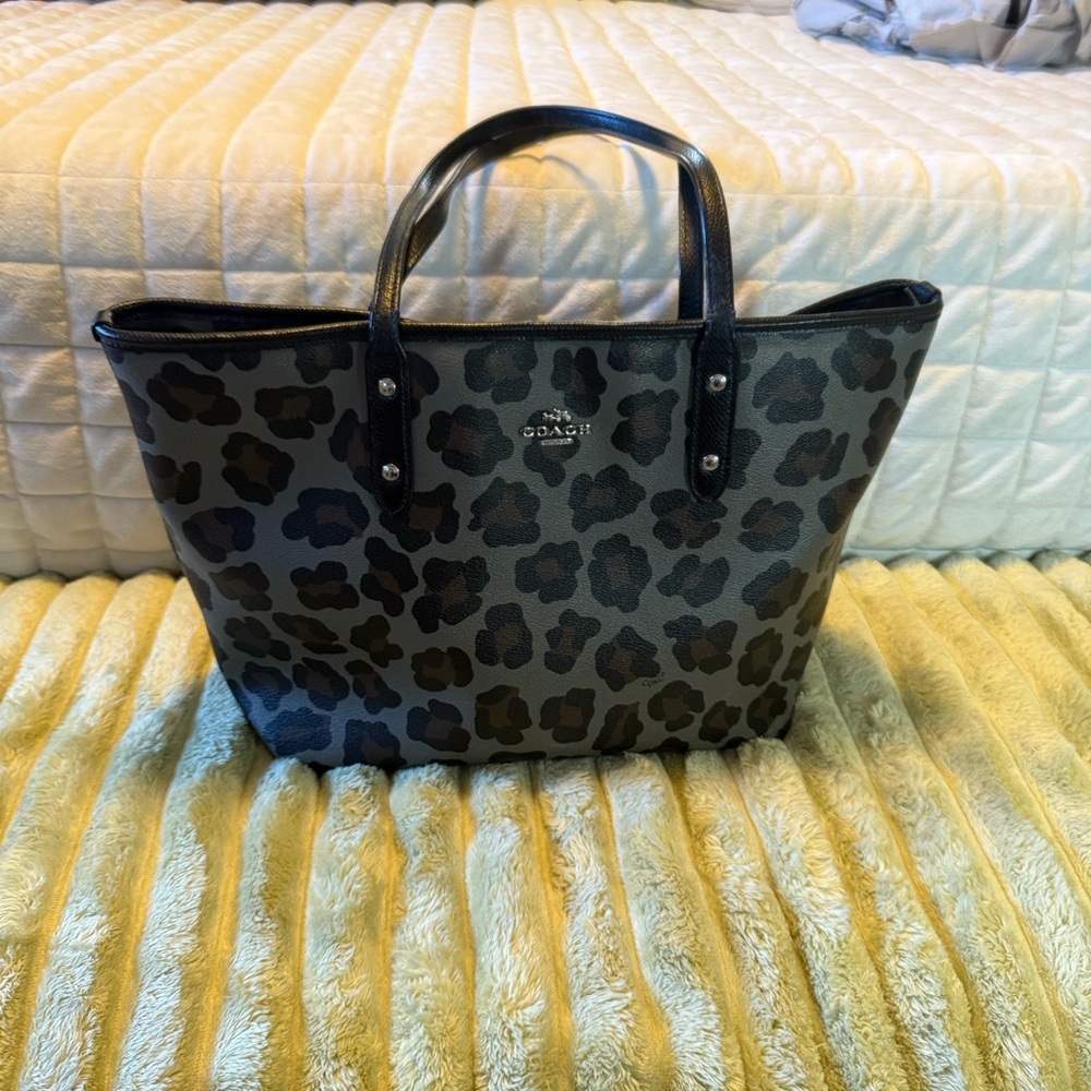 Coach Leopard Print Tote in Brown and Black - Picture 13 of 13